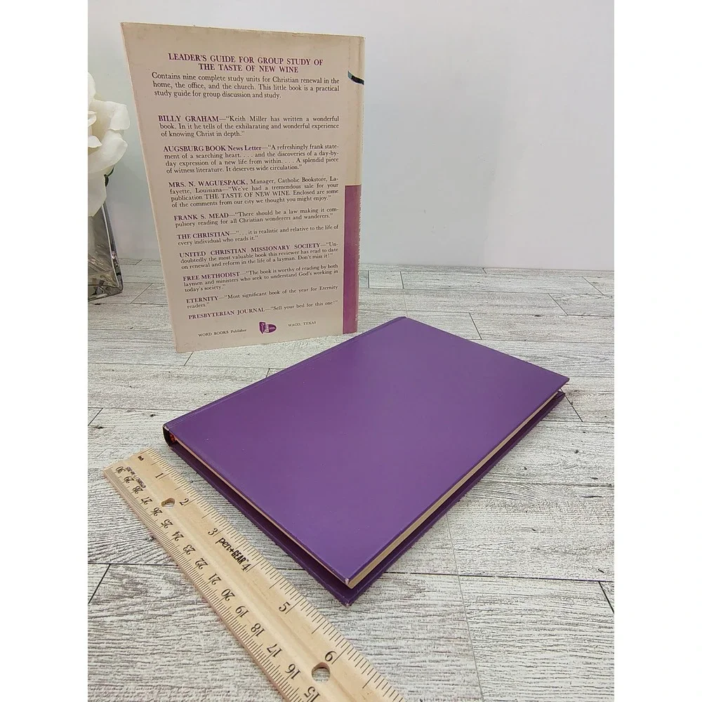 The Taste of New Wine Keith Miller Vintage Hardcover Purple Christian Book Decor